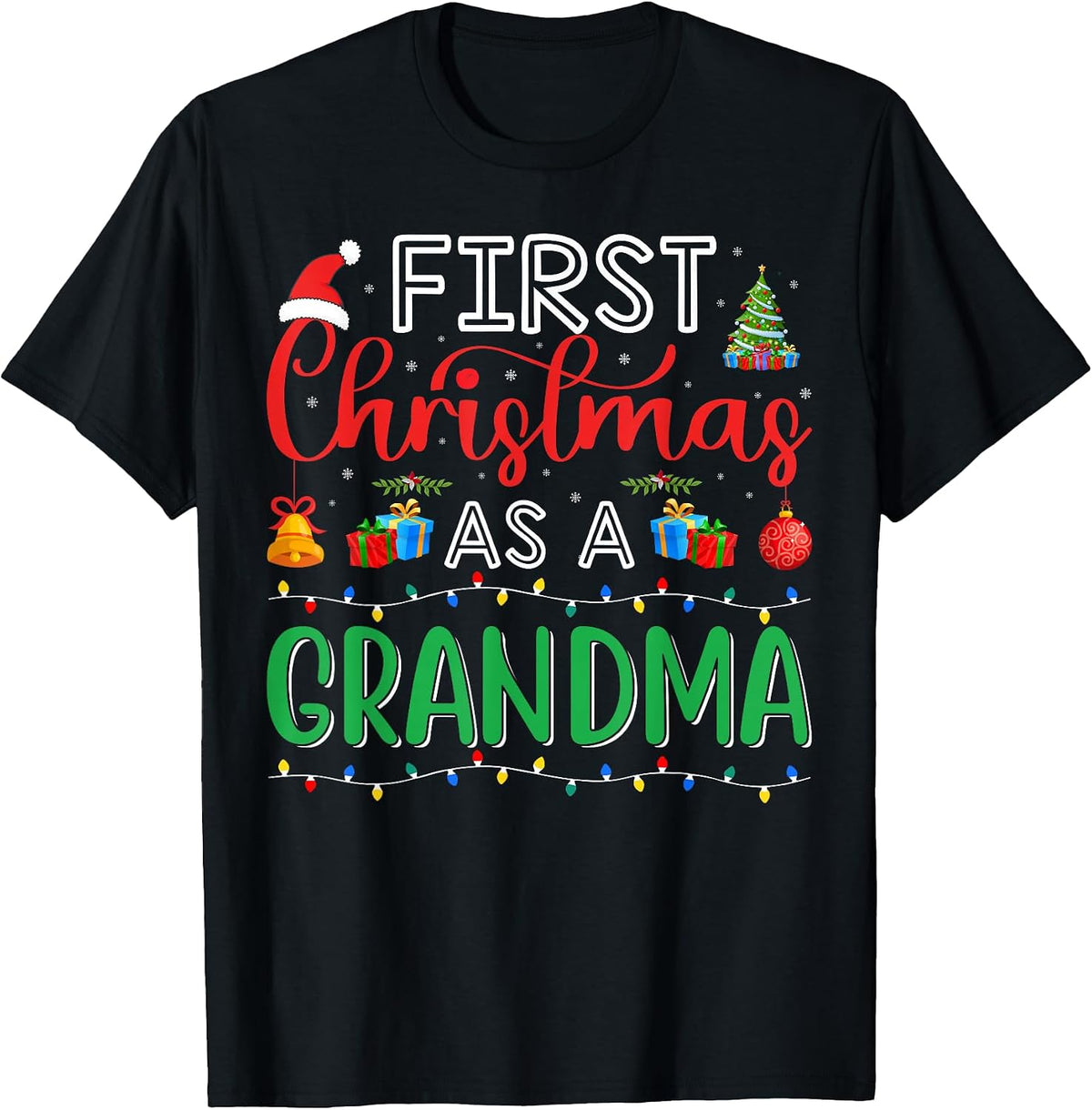 First Christmas As A Grandma Matching Christmas New Grandma T-Shirt
