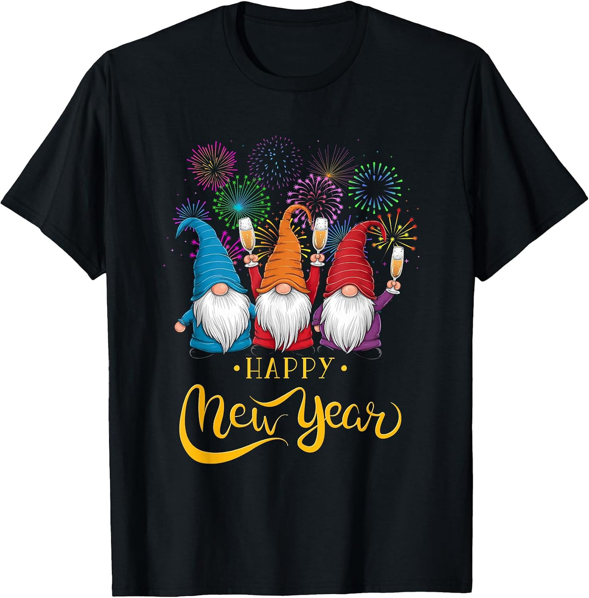 Happy New Year 2025 Gnomes Family Party New Years Eve T-Shirt