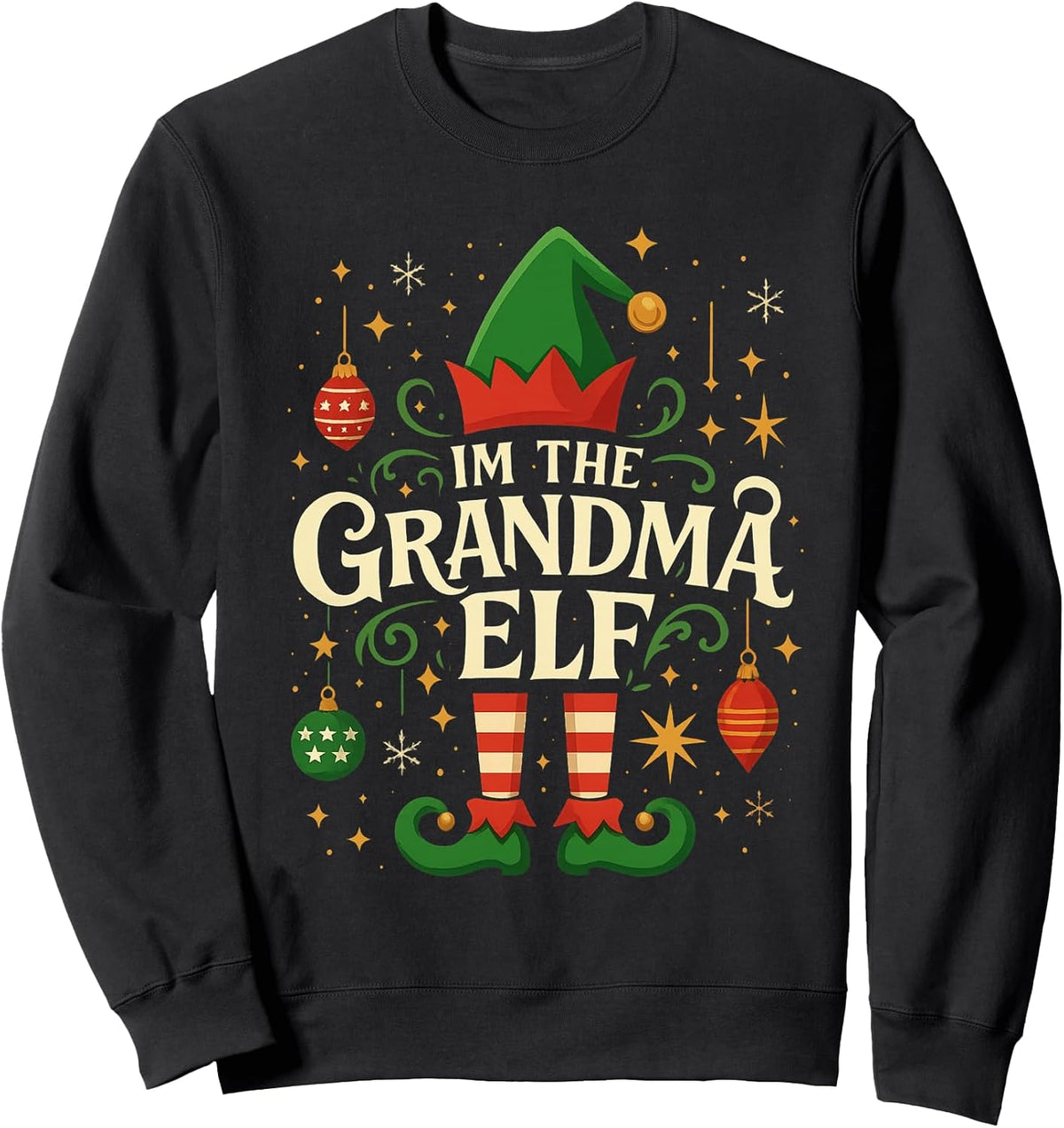 I'm The Grandma Elf Festive Christmas Family Graphic Design Sweatshirt