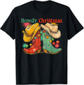 Howdy Christmas Western Cowboy Boots Cowgirl Country Holiday T-Shirt