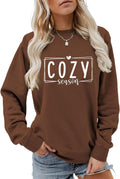 Cozy Season Sweatshirt Funny Sayings Graphic Shirt Get Cozy Sweater Women Casual Crewneck Fall Winter Pullover Tops