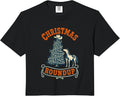 Christmas Roundup Country Western Cowgirl Horse Comfort Colors Crop Top
