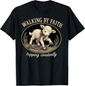 Walking By Faith Tripping Constantly Funny Christian Lamb T-Shirt