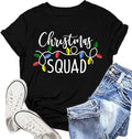 Christmas Squad Shirt for Women Christmas Crew Tshirt Xmas Lights Tee Tops