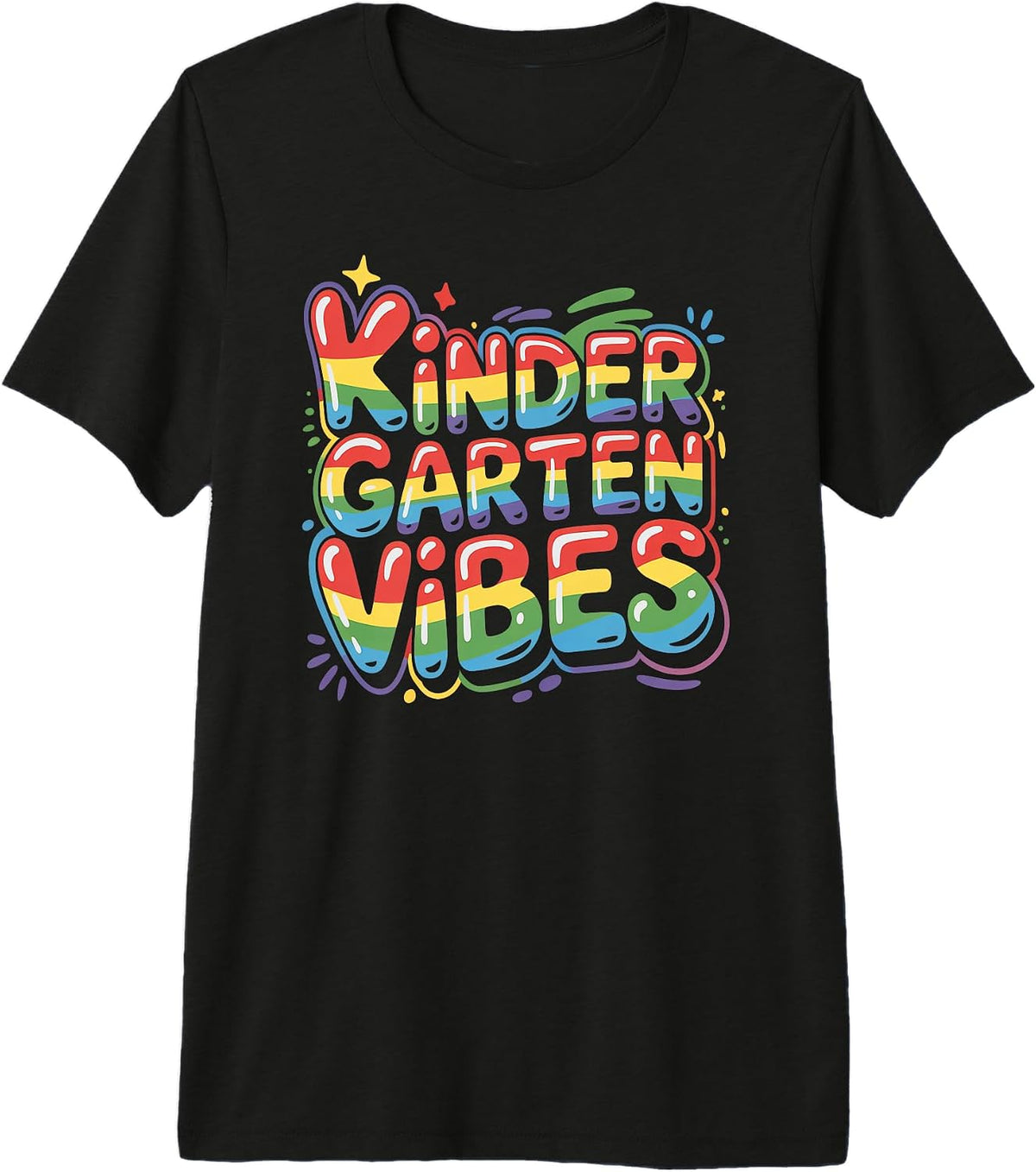 Cute Kindergarten Vibes School Rainbow Teacher Happy Tiny Premium Tri-Blend T-Shirt