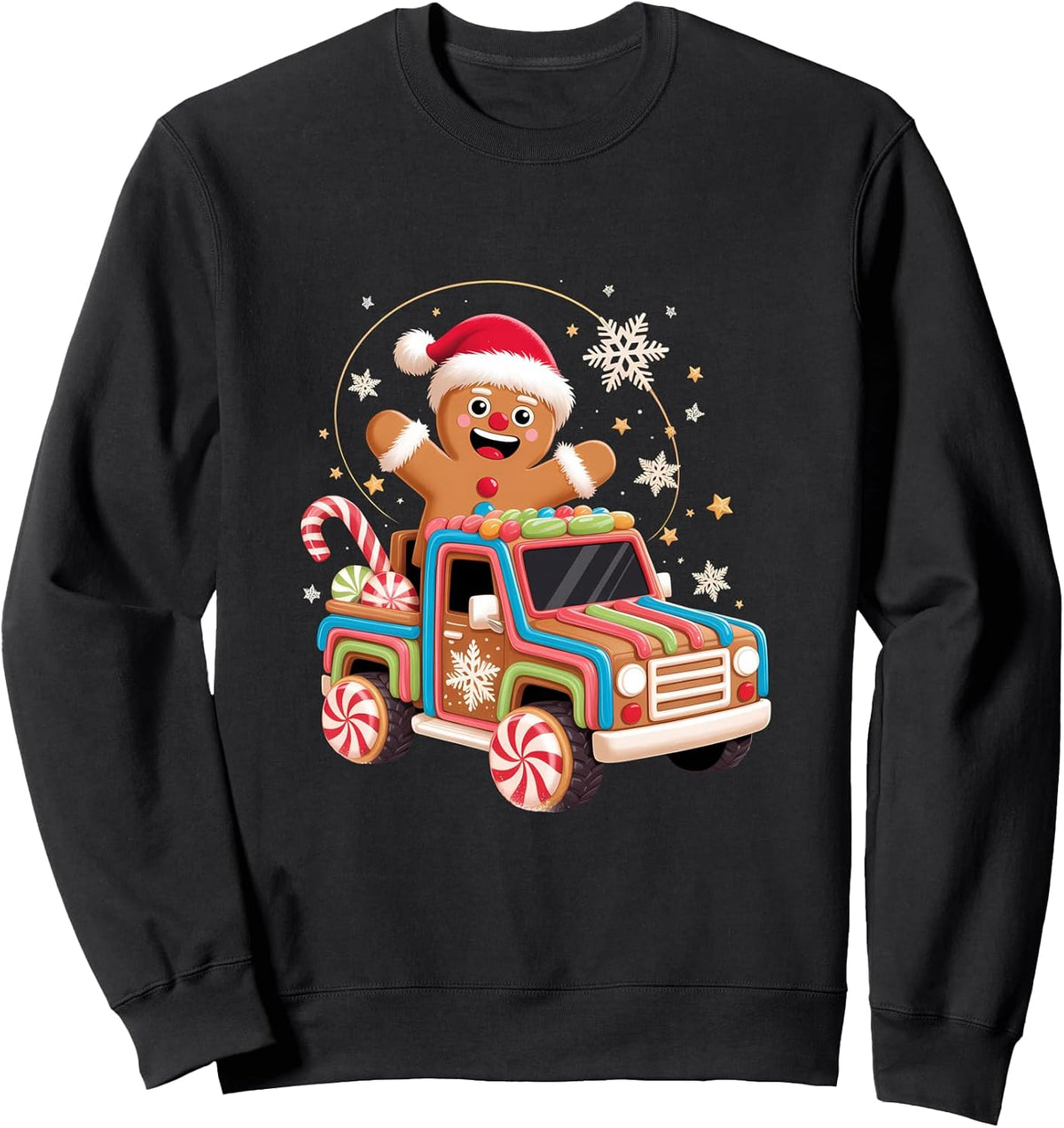 Gingerbread Truck Merry Christmas Delight Sweatshirt