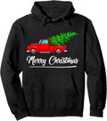 Merry Christmas Red Vintage Truck Xmas Tree Pullover Hoodie