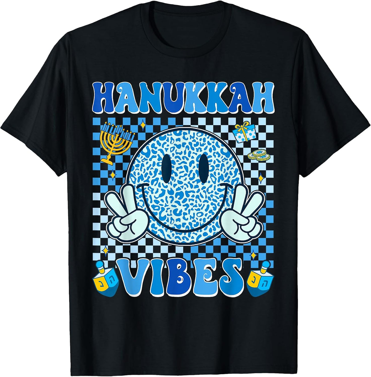 Groovy Hanukkah Vibes Chanukah Pajama Happy Hanukkah Tees T-Shirt