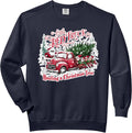 Little Red Truck Hauling A Christmas Tree Xmas Christmas Comfort Colors Adult Sweatshirt