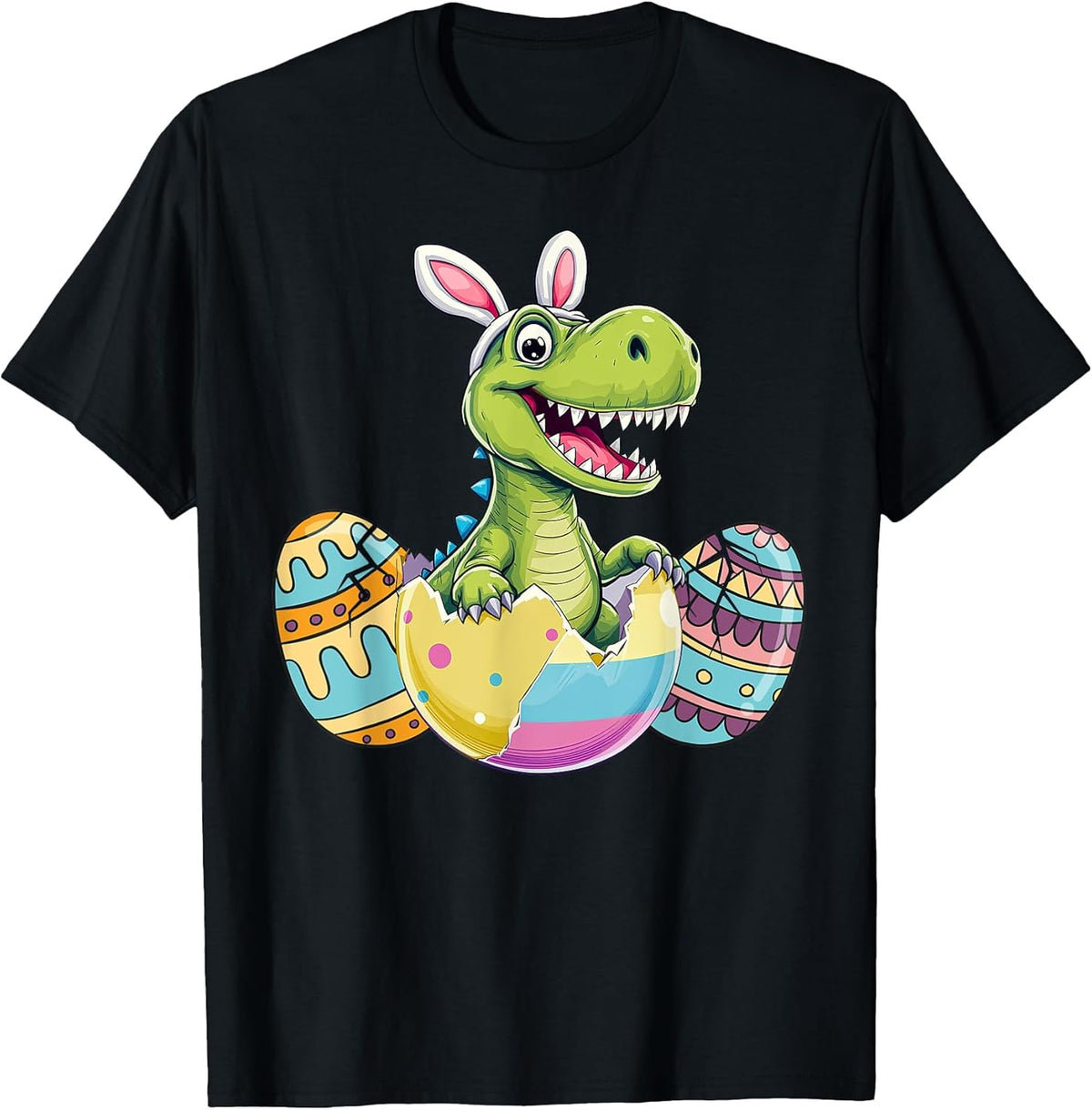 Happy Easter Dinosaur Bunny Ears Egg T Rex Kids Boys Unisex