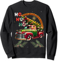 Classic Christmas vintage red pickup retro truck