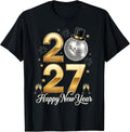 Happy New Year Party 2027 Disco Ball Matching Family T-Shirt