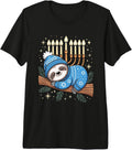 Cute Hanukkah Sloth Winter Menorah Lights Funny Jewish Premium Tri-Blend T-Shirt