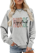 Registered Nurse Sweatshirt Women RN Nurse Life Crewneck Pullover