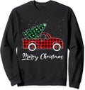 Buffalo Plaid Truck Merry Christmas Winter Time
