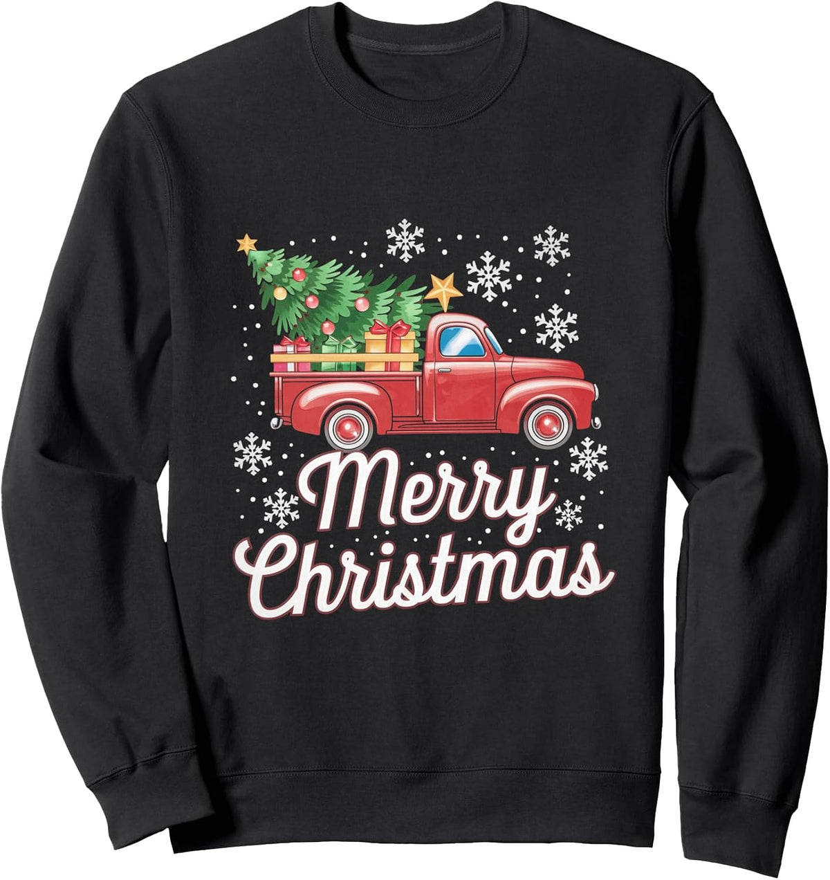 Vintage Red Truck Merry Christmas Sweatshirt