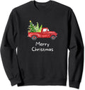Red Truck with Christmas Tree Merry Christmas