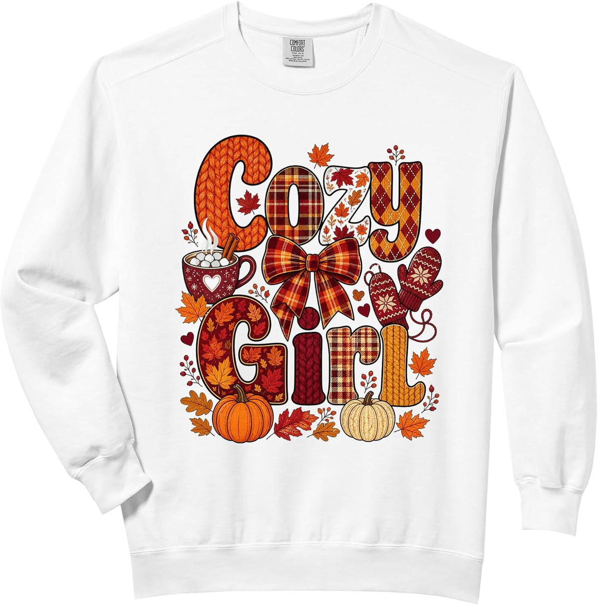 Cozy Girl Fall Autumn Season Comfort Colors Adult Sweatshirt