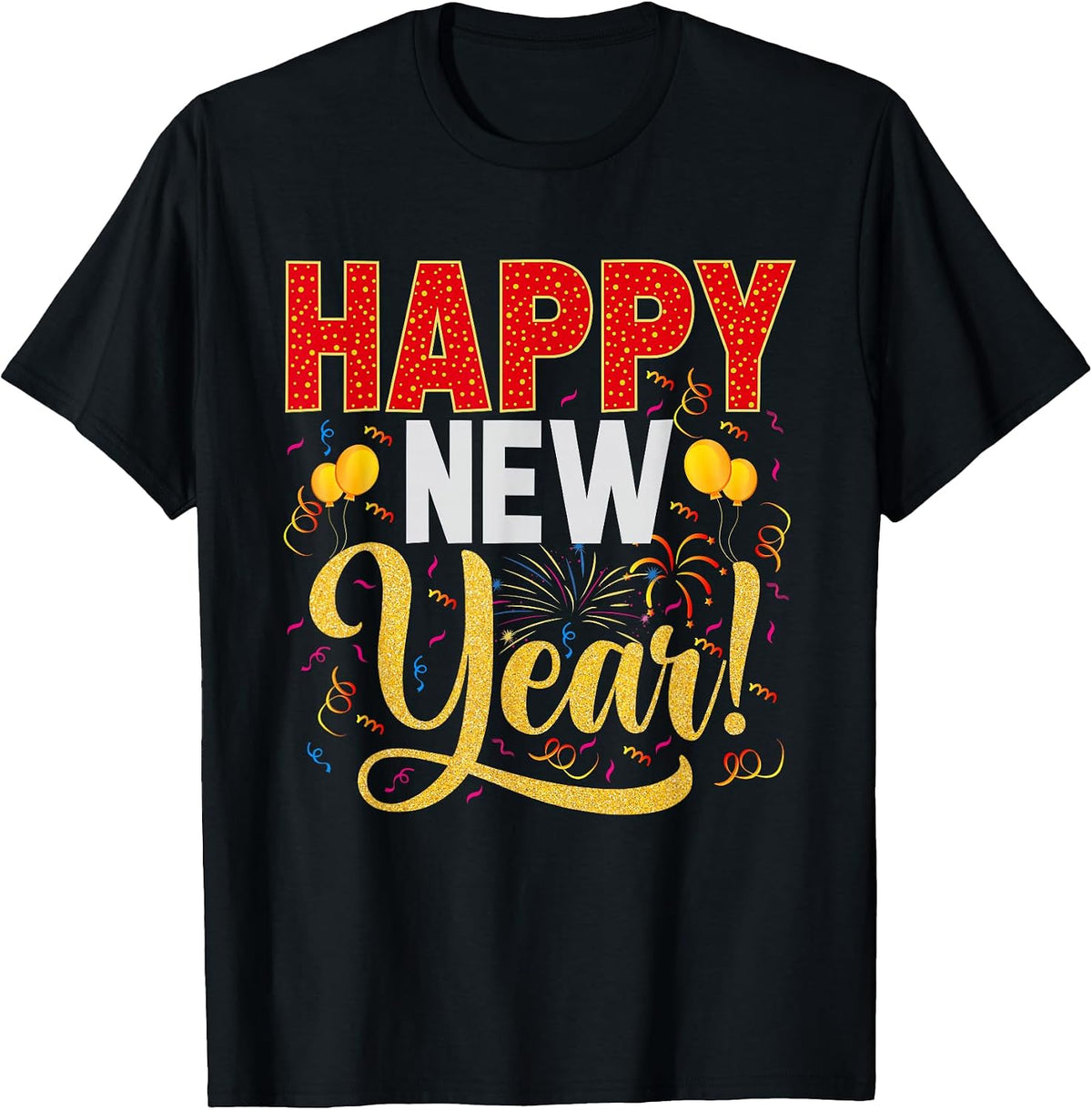 Happy New Year Family Matching Midnight Eve Party Firework T-Shirt