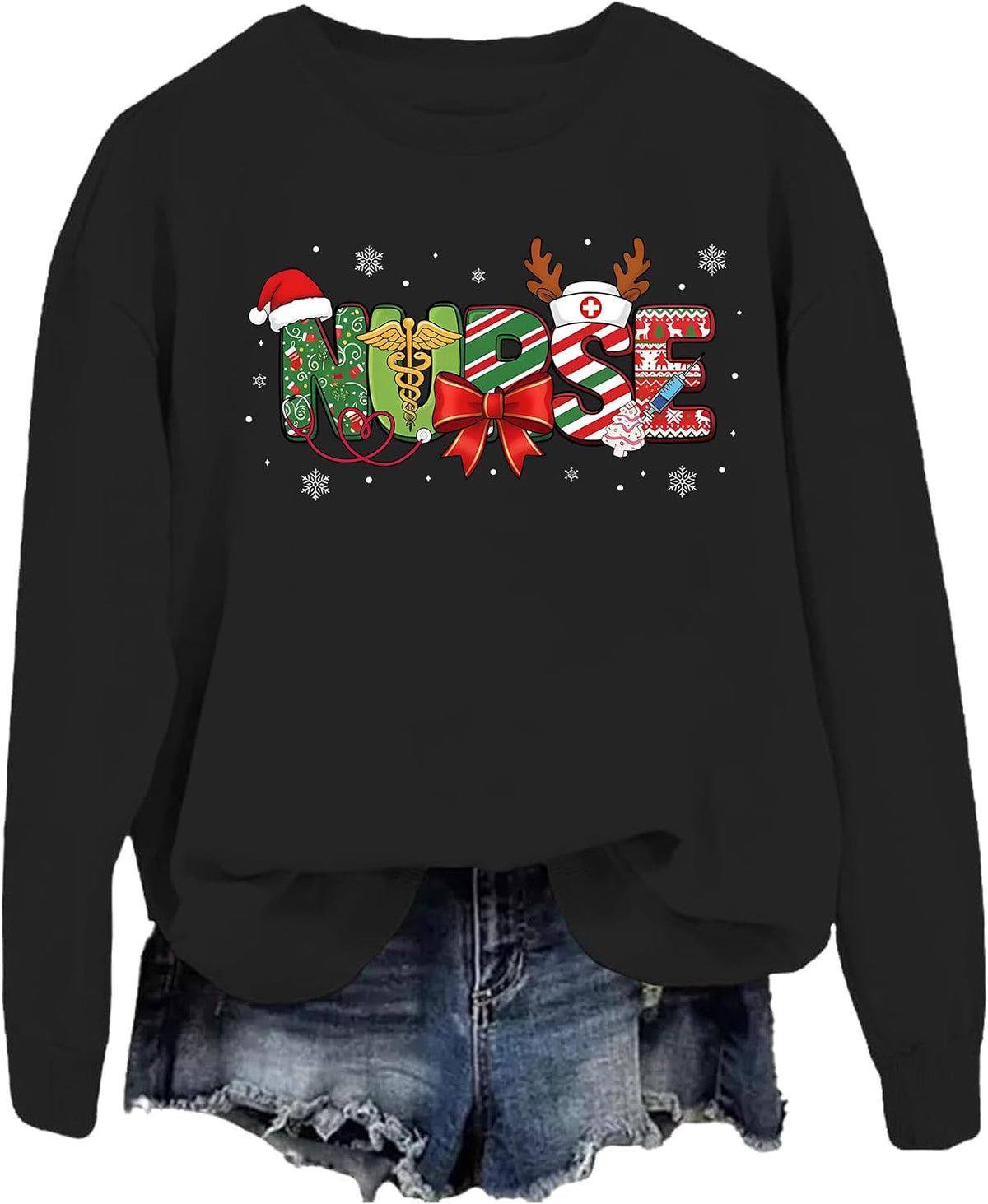 Christmas Sweatshirts for Women Nurse Sweat Shirt for Women Nurse Christmas Tshirt Funny Holiday Hoodie Unisex