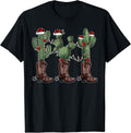 Christmas Cowgirl Cactus Boots Xmas Lights Cowboy