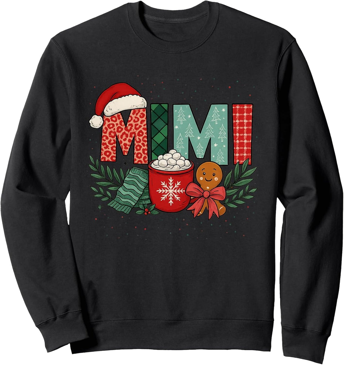 Mimi Christmas Hot Cocoa Gingerbread Holiday Grandma Sweatshirt