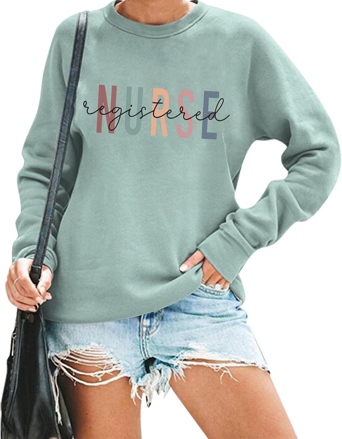 Women Registered Nurse Sweatshirt Nurse Pullover Tops Nurse Life Sweatshirt Nursing School Long Sleeve Tees