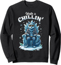 Winter is Chillin’ Funny Cool Wolf on Ice Throne Arctic Vibe Sweatshirt