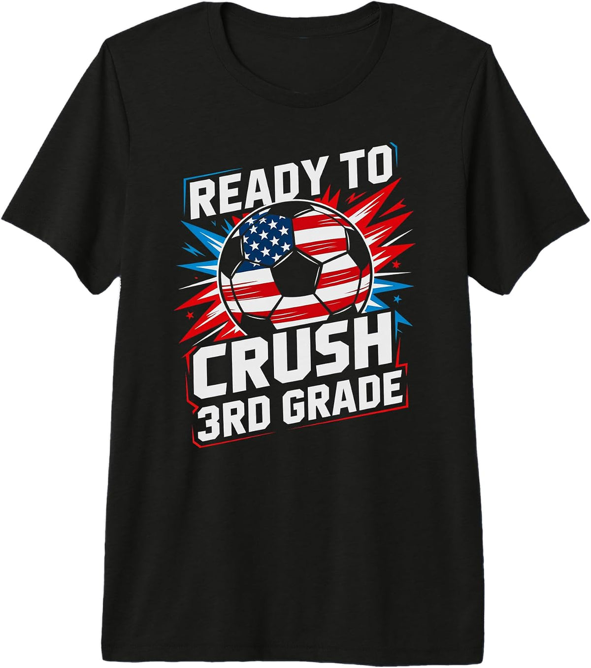 Patriotic Ready Crush 3rd Grade Soccer Teacher Happy Cutest Premium Tri-Blend T-Shirt