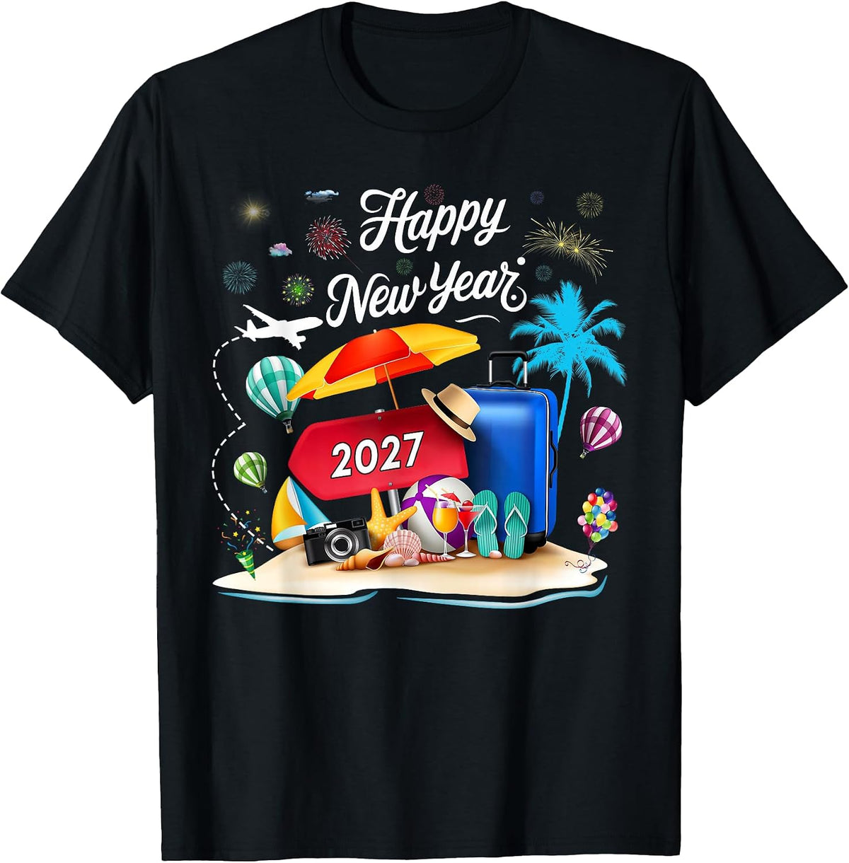 Happy New Year 2027 Family Matching Outfit Custom Vacation T-Shirt