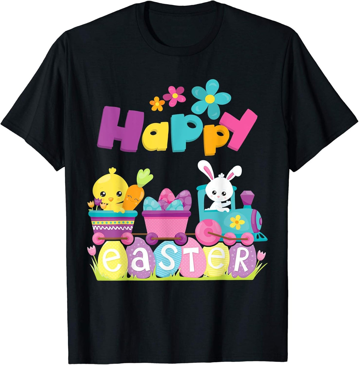 Happy Easter floral train bunny and chick with eggs rabbit Unisex