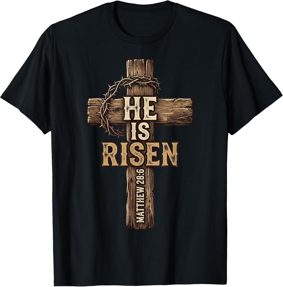 Easter He is Risen Cross Religious Design for Christians Unisex