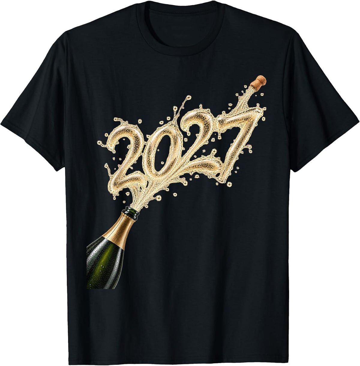 2027 New Years Eve NYE Champagne Cork Pop Party Celebration T-Shirt