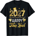 Happy new Year 2027 Fireworks Gold Balloon Eve Party T-Shirt