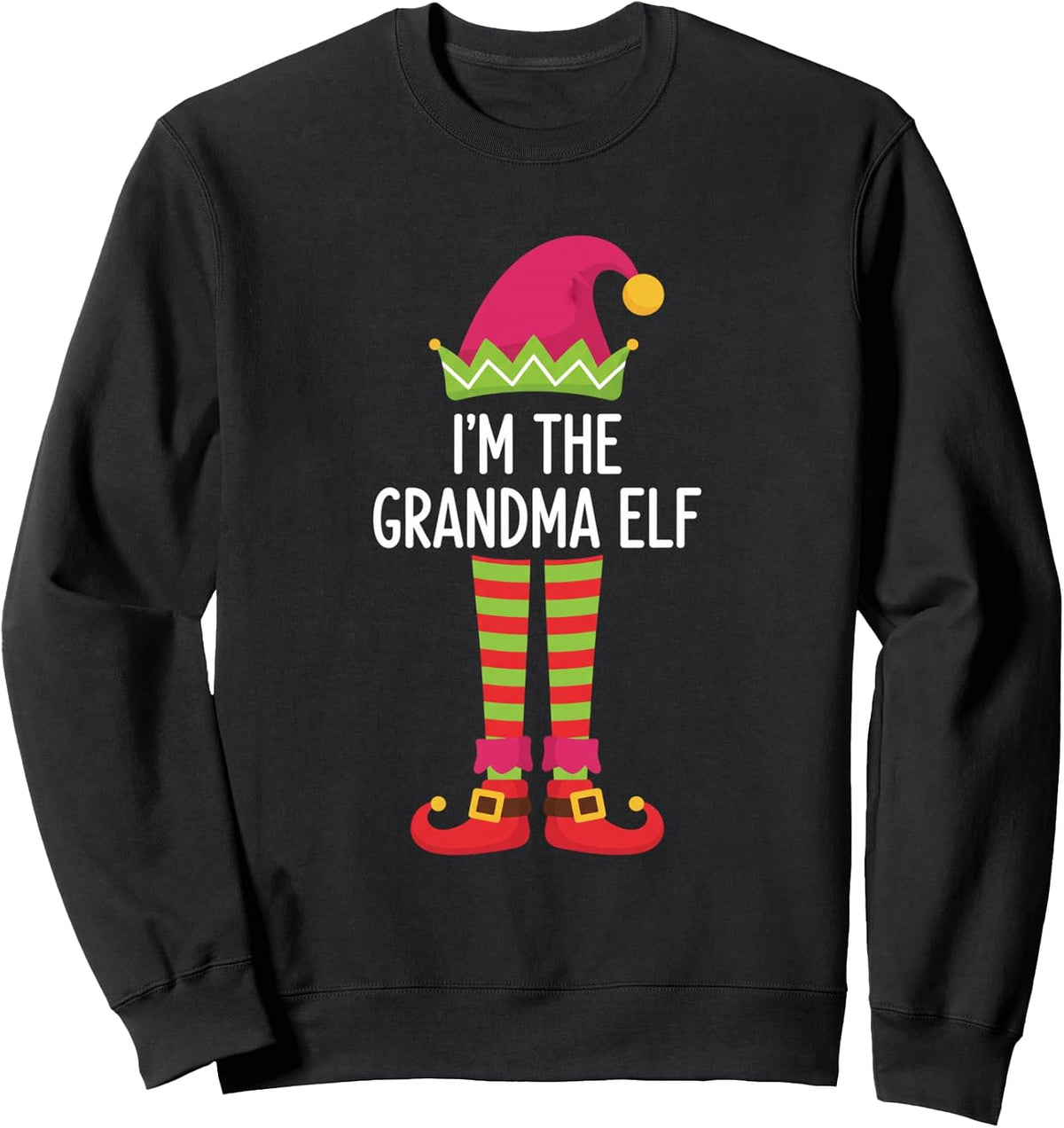 Grandparent I'm The Grandma Elf Christmas Design Sweatshirt