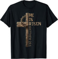 Easter Cross He Is Risen Jesus Christian Men Women Unisex