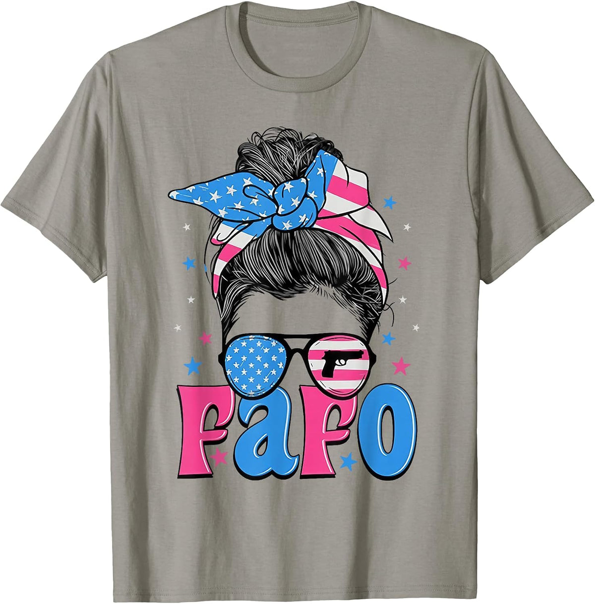 Fafo Messy Bun American Flag T-Shirt
