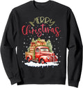 Red Truck Merry Christmas Tree Xmas Cute Vintage Red Truck Sweatshirt