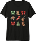 Coquette Funny Cowgirl Christmas Country Western Bows Cute Premium Tri-Blend T-Shirt