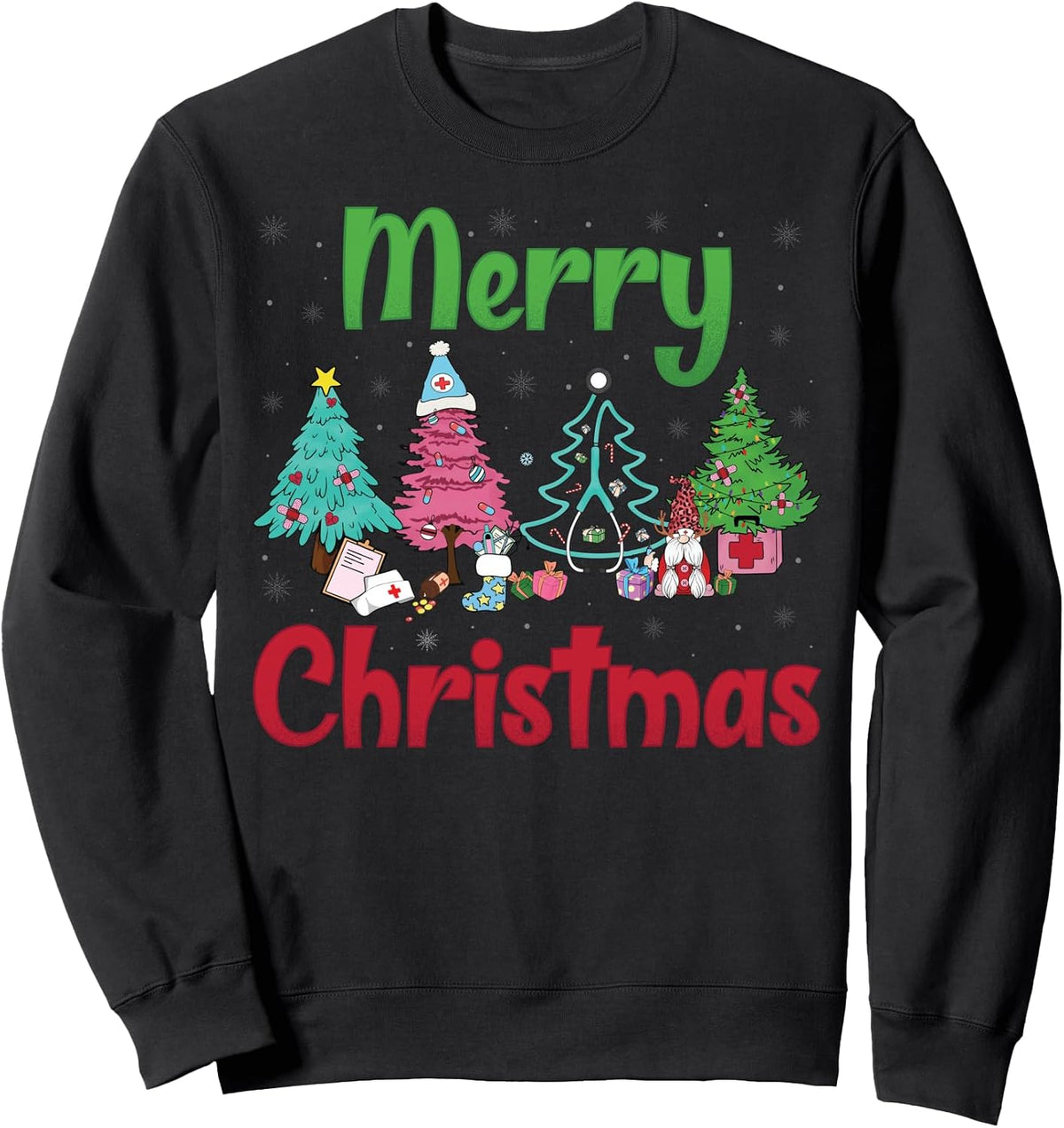Merry Christmas Nursing Lover Nurse Christmas Tree Xmas Sweatshirt