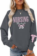 Nursing Student Sweatshirt Nurse Sweatshirts for Women Bow Graphic Preppy Pullover Nursing School Crewneck Hoodies