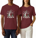 Christmas Funny Holiday Tee for Men and Women, Family Matching Shirt, S-3XL, Soft Cotton Unisex Xmas T-Shirt, Maroon