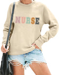 Women Registered Nurse Sweatshirt Nursing Life Crewneck Pullover Shirts Tops Long Sleeve Tee Student Gifts