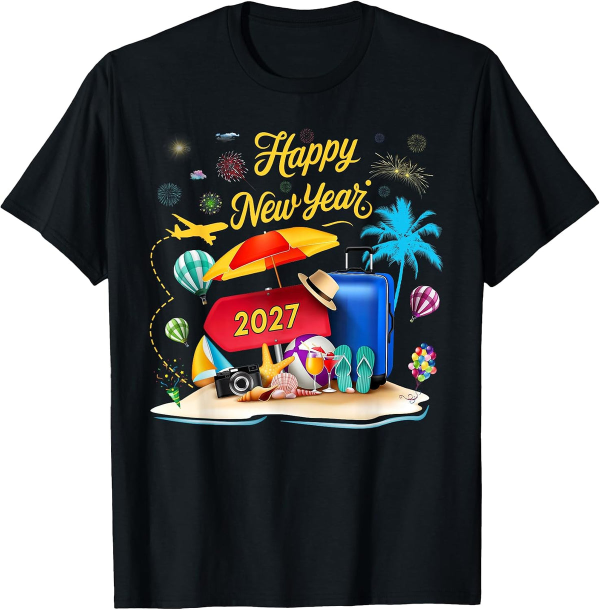 Happy New Year 2027 Family Matching Custom Vacation Outfit T-Shirt
