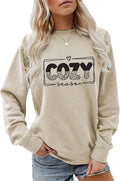 Cozy Season Sweatshirt, Get Cozy Sweater Women Crewneck Leopard Pullover Tops Funny Sweater Weather Fall Shirt Gifts