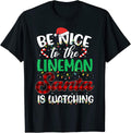 Be Nice To The Lineman Funny Christmas Pajamas