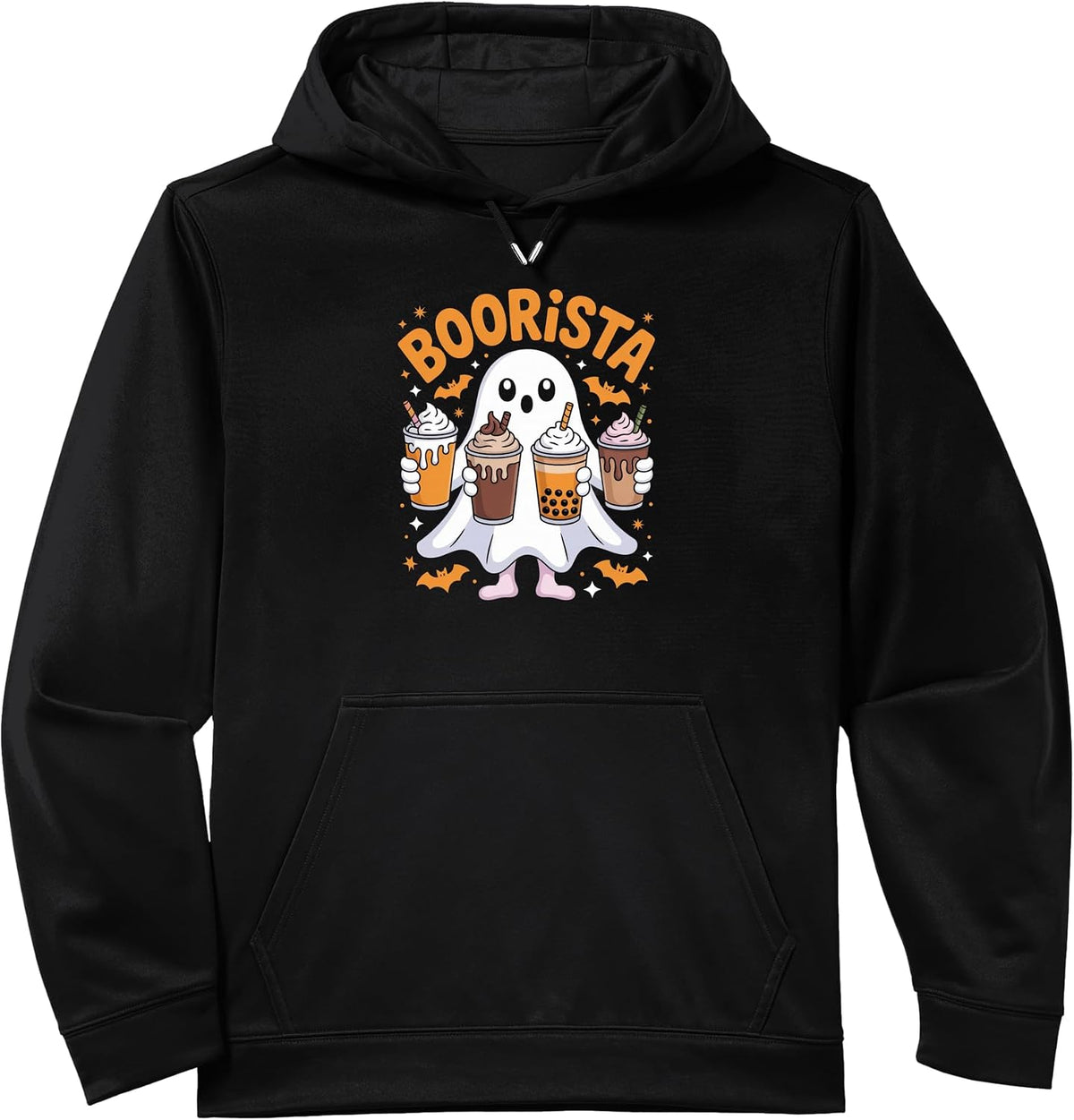 Boorista Funny Boo Ghost Caffeine Drinker Halloween Coffee Performance Hoodie
