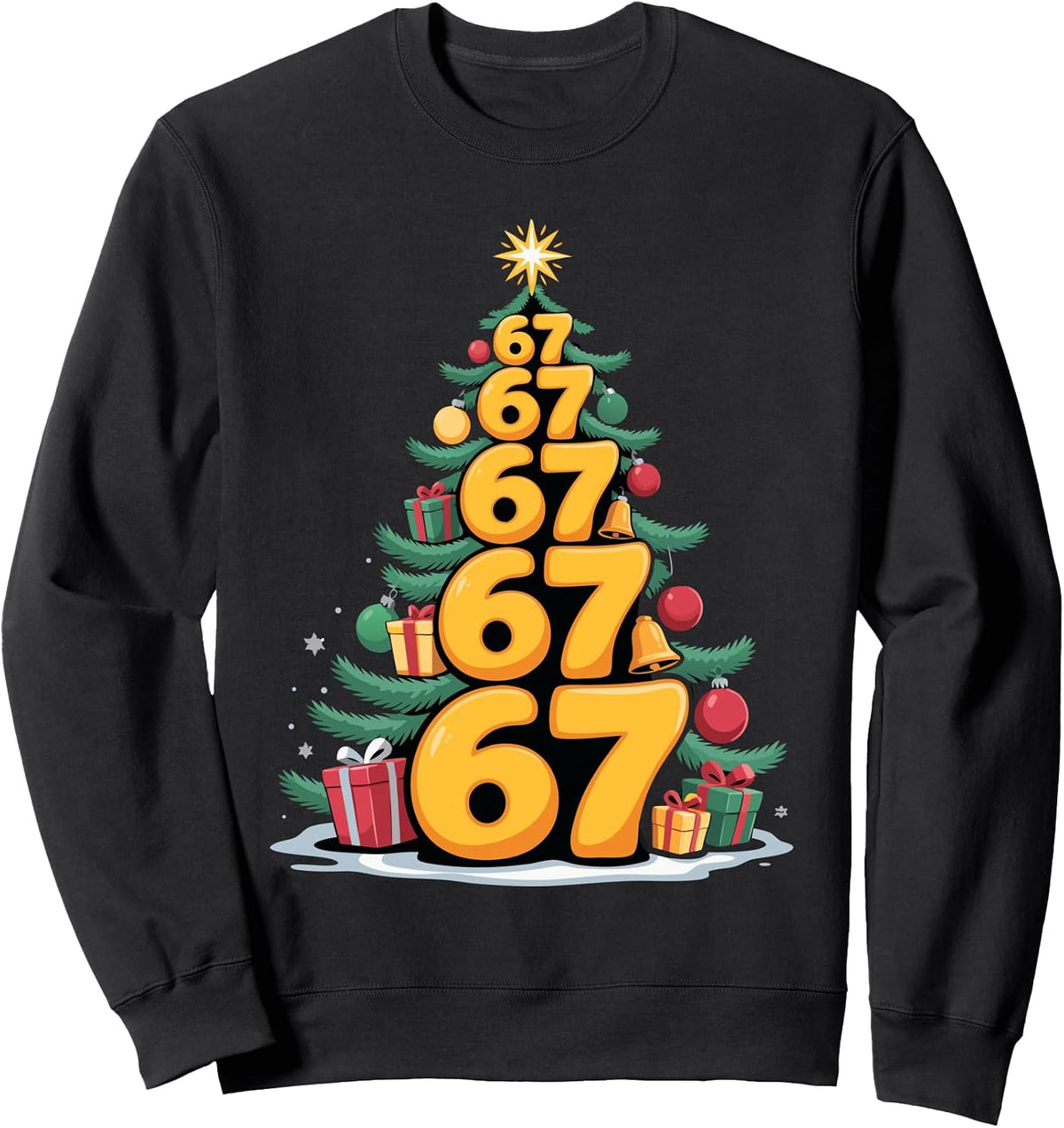 Six Seven 67 Holiday Christmas Tree Light Sweatshirt