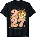 Happy New Year 2027 Eve Party Family Xmas Gold T-Shirt T-Shirt