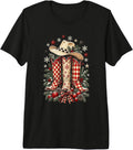 Cowgirl Christmas Boots Retro Western Country Rodeo Winter Premium Tri-Blend T-Shirt